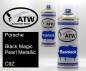 Preview: Porsche, Black Magic Pearl Metallic, C9Z: 400ml Sprühdose + 400ml Klarlack - Set, von ATW Autoteile West.